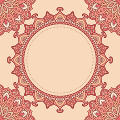 Abstract Ethnic floral seamless pattern