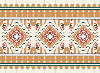 Geometric ethnic oriental seamless pattern traditional Design for background,carpet,wallpaper.clothing,wrapping,Batik fabric,Vector illustration.embroidery style - Sadu, sadou,