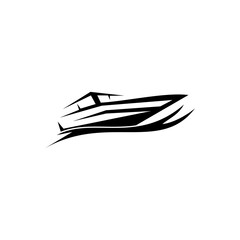 Black ship icon Black ship logo. Vector illustration of a black ship, on a white background.