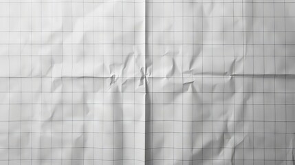 Crumpled graph paper texture background.