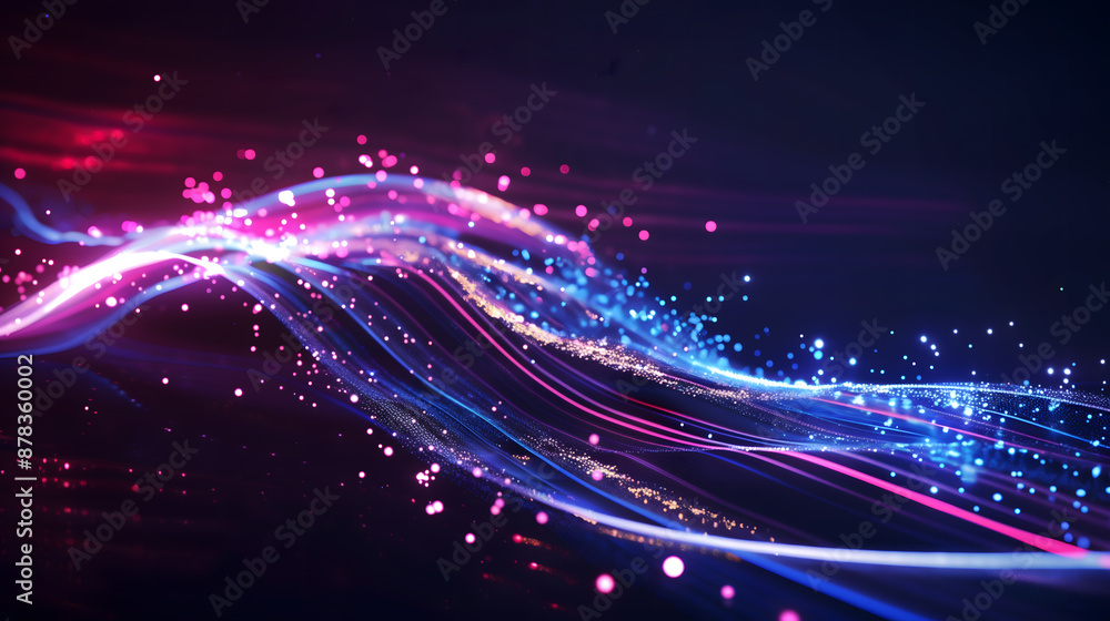 Poster beautiful light flash and spark. special effect speed movement lines. the magic of moving fast lines