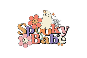 Spooky baby Retro Halloween Quote Sublimation 