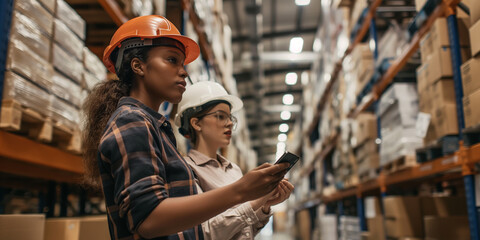 worker in warehouse manage for forklift