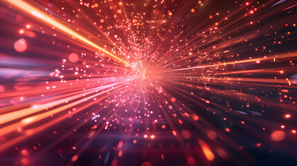 Naklejka premium Beautiful light flash and spark. Special effect speed movement lines. The magic of moving fast lines. Laser beams of light. Particle motion effect.