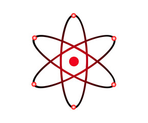 3D model of Atom or 3D diagram of atom. Structure of Atom isolated on white background 