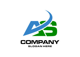 letter A and S logo design abstract