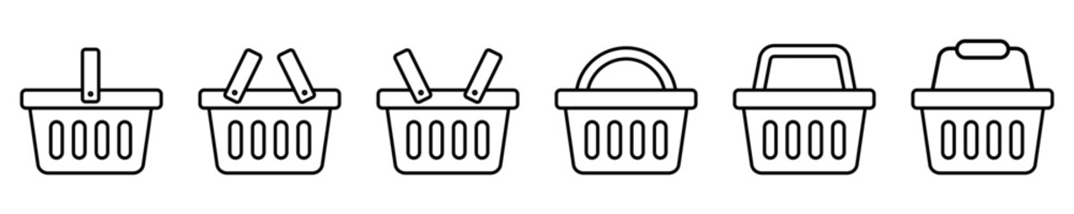 Shopping basket icon - vector illustration