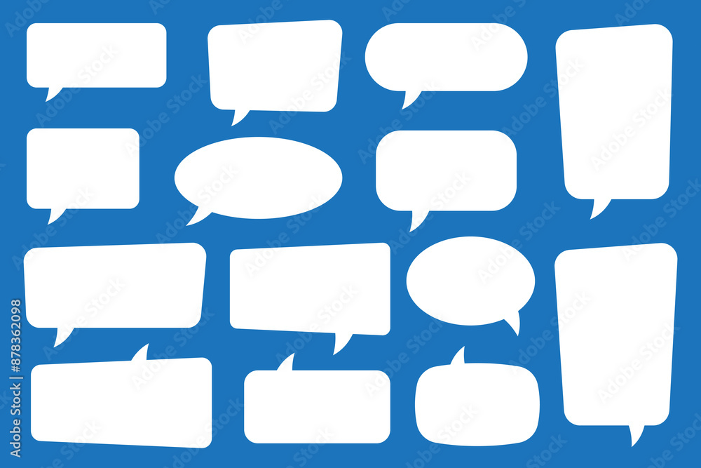 Poster set of speech bubbles. speak bubble text, cartoon chatting box, message box. blank empty speech bubb