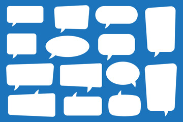 Fototapeta premium Set of speech bubbles. Speak bubble text, cartoon chatting box, message box. Blank empty speech bubbles.
