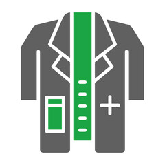 Doctor Coat Glyph Two Color Icon