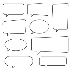 Speech bubble, speech balloon, chat bubble line art icon for apps and websites.