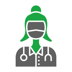 Female Surgeon Glyph Two Color Icon