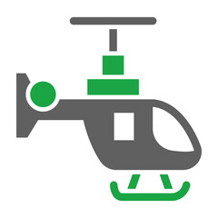 Helicopter Glyph Two Color Icon