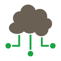 Cloud Based Architecture Glyph Two Color Icon