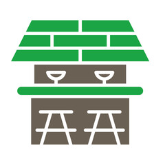 Beach Bar Glyph Two Color Icon