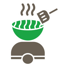 Barbecue Glyph Two Color Icon