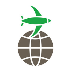 Global Shipping Glyph Two Color Icon