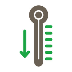 Thermometer Glyph Two Color Icon