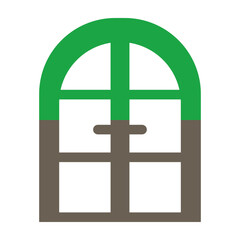 Door Glyph Two Color Icon