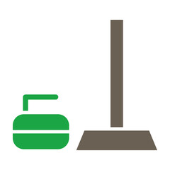 Curling Glyph Two Color Icon