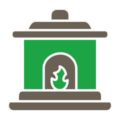 Fire place Glyph Two Color Icon