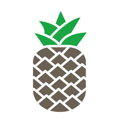 Obraz premium Pineapple Glyph Two Color Icon