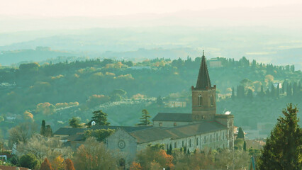 San Pietro cloister and the campanile, Perugia, Umbria