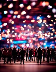 light soft sharpened colorful blurred glow stage crowd colourful lights warm under people
