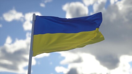 Ukrainian flag. Flag Day of Ukraine. Independence Day of Ukraine. National flag of the state of Ukraine. 3d illustration