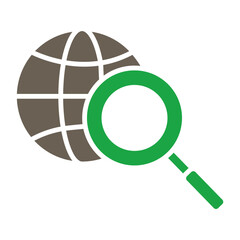 Global Research Glyph Two Color Icon