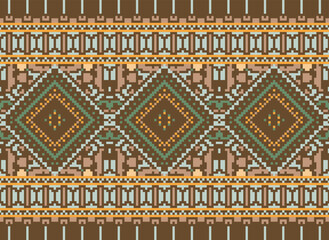 Geometric ethnic oriental seamless pattern traditional Design for background,carpet,wallpaper.clothing,wrapping,Batik fabric,Vector illustration.embroidery style - Sadu, sadou,