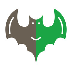 Bat Sign Glyph Two Color Icon