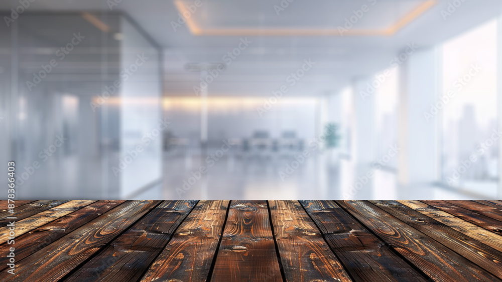 Poster table top against a blurred background of a modern hotel lobby, creating an ideal canvas for showcas