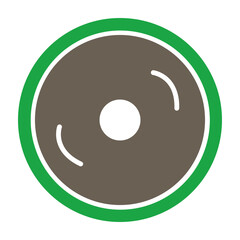 Compact Disk Glyph Two Color Icon