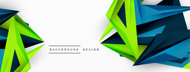 Minimal geometric abstract background. Low poly dynamic triangle design. Trendy techno business template for wallpaper, banner, background or landing
