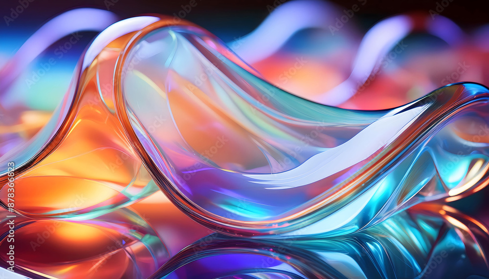 Aufkleber light blue abstract transparent object that blends seamlessly into its background