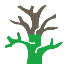 Dry Tree Glyph Two Color Icon