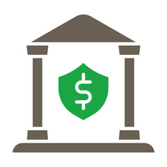 Bank Security Glyph Two Color Icon