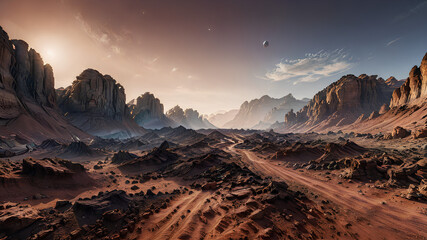 Obraz premium AI image generate atmosphere on planet mars