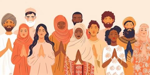 A simple vector illustration of diverse faiths, People of different faiths vector art
