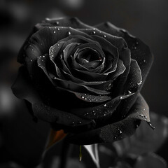 red rose with water drops