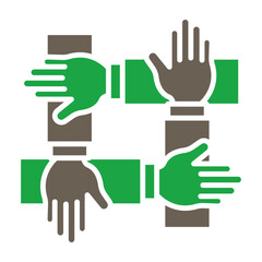 Teamwork Glyph Two Color Icon