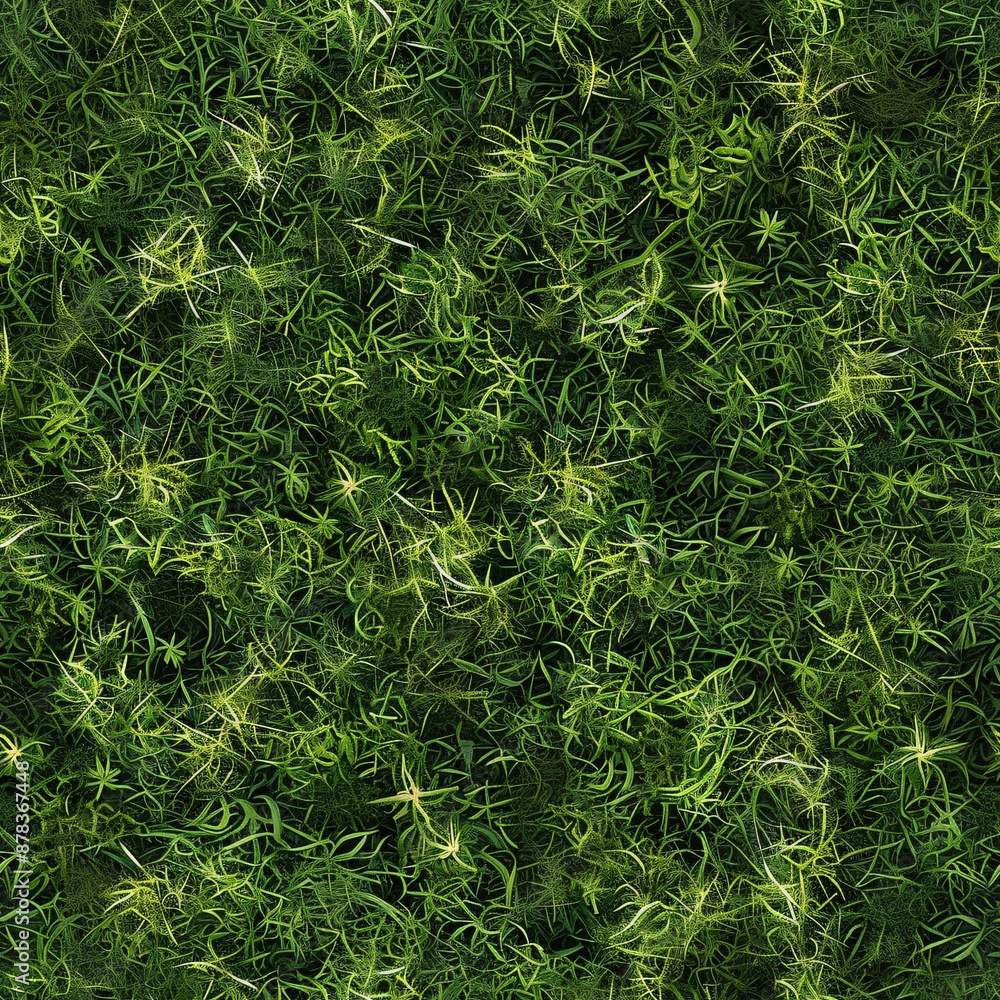 Poster a seamless pattern featuring a uniform grass texture with subtle variations in color and density to 