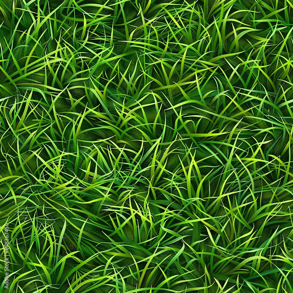 Poster a seamless pattern featuring a well-maintained grass texture, with evenly distributed blades and a v