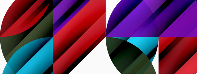 Circles and round shapes geometric minimal background