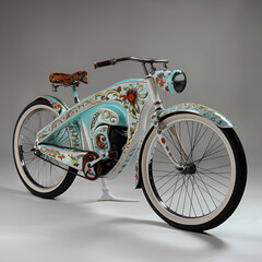 vintage bicycle in front of old wall