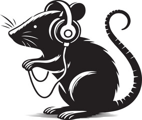 Rat Silhouette vector illustration eps