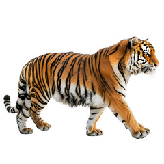 Obraz premium powerful tiger walking with grace, isolated transparent background