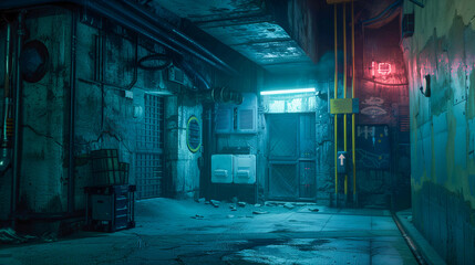 Hidden Bunker Under a Dystopian City with Rebellion Whispers