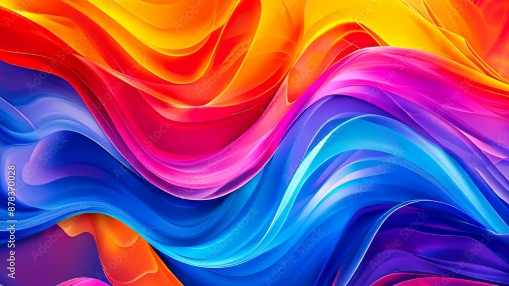 Aufkleber abstract background with colorful wavy lines